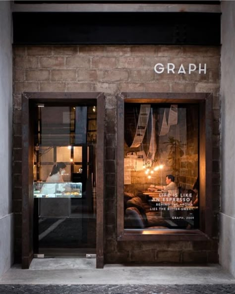 Front Coffee Shop Design, Coffee House Design, Cafe Exterior, Small Coffee Shop, Shop Facade, Coffee Shop Interior Design, Storefront Design, Cafe Shop Design, Classic Bar