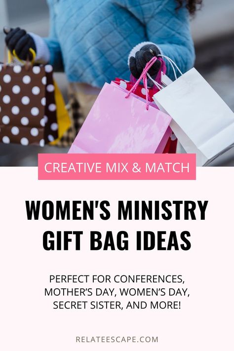 Womens Conference Gift Bags, Women Conference Gift Bag Ideas, Womens Ministry Gifts Party Favors, Women’s Retreat Gift Bags, Goody Bag Ideas For Women, Ladies Retreat Gift Bag Ideas, Christian Goodie Bag Ideas, Goodie Bag Ideas For Women, Swag Bag Ideas For Women