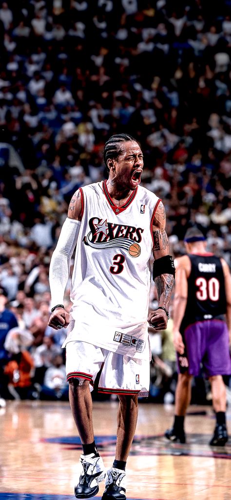 | Allen Iverson
| Philadelphia 76ers
| NBA Wallpaper Allen Iverson Wallpapers, Wallpaper Nba, Allen Iverson The Answer, Nba Pics, Basketball Pics, Nba Basket, Nba Wallpaper, The Invincible, Nba Basketball Art