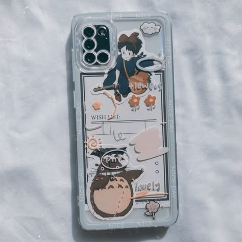 #studioghibli #Kiki #totoro #anime #movies #phonecase #strawberries #charm #aesthetic #stickers #custom Case Iphone Couple, Studio Ghibli Inspired, Charm Aesthetic, Clear Phone Case Design, Case Studio, Kawaii Iphone Case, Phone Covers Diy, Iphone Case Stickers, Kawaii Phone Case