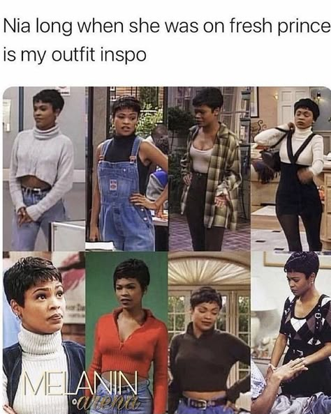 Nia Long 90s Outfits, Fresh Prince Of Bel Air Outfits, Black 90s Fashion, 90’s Outfits, Nia Long, 90s Inspired Outfits, Black 90s, Virgin Hair Bundles, 90s Looks