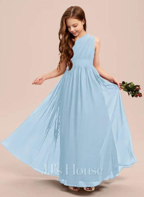 JJ's House Junior Bridesmaid Dresses (285701) | JJ's House Light Blue Long Dress, Spring Formal Dresses, Spring Formal, Junior Bridesmaid Dress, Long Blue Dress, Teen Girl Dresses, Wedding Dresses For Girls, Long Dress Casual, Junior Bridesmaid Dresses