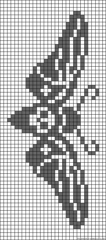 Alpha Pattern A30818 - friendship-bracelets.net Moon Phases Pixel Art, Two Colour Alpha Pattern, Alpha Patterns Friendship Bracelet, Knitting Grid Patterns, Skull Alpha Pattern, Free Tapestry Crochet Patterns, Simple Alpha Patterns, Tapestry Crochet Patterns Charts, Blackwork Patterns