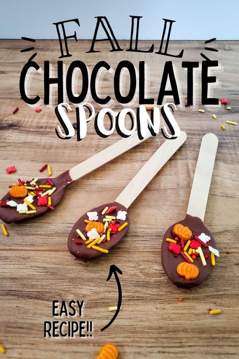 Chocolate Stirring Spoons, Diy Flavored Coffee Spoons, Chocolate Spoons For Coffee, Halloween Hot Chocolate Cones, Chocolate Spoons For Hot Chocolate, Chocolate Spoons How To Make, Hot Cocoa Spoons Diy, Chocolate Dipping Spoons, Edible Spoons