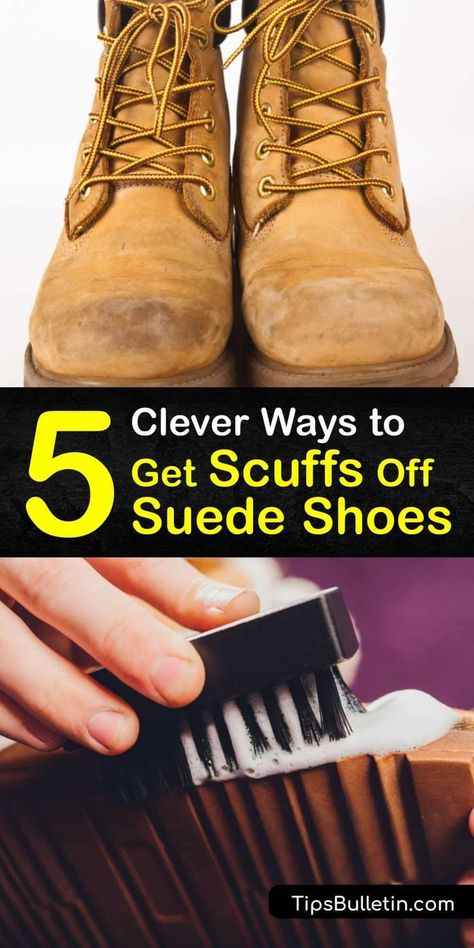 Learn how to remove scuff marks from suede shoes in a few simple steps. Scuffs are stubborn, but it’s possible to clean suede boots with a suede cleaner and brush and remove a scuff stain with white vinegar or baking soda. #remove #scuffs #suede #shoes How To Clean Suede Boots, Clean Suede Boots, Suede Shoe Cleaner, Clean Suede Shoes, Clean Suede, Tan Suede Boots, Suede Cleaner, How To Clean Suede, Sam Edelman Boots