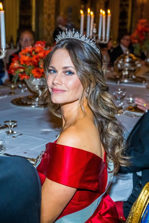 Princess Sofia Attends Nobel Laureates Gala 2023 — Royal Portraits Gallery Aristocratic Style, Sofia Of Sweden, Sofia Hellqvist, Kroonprinses Victoria, Princess Sofia Of Sweden, Princess Sophia, Royal Portraits, Dinner Host, Swedish Royalty