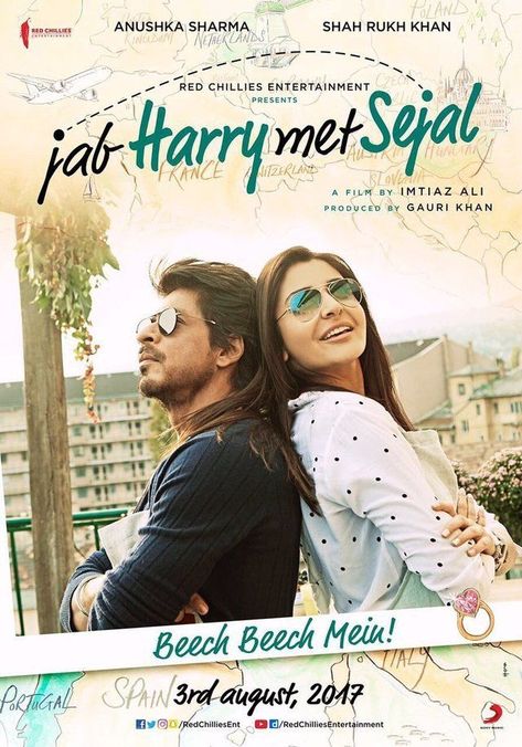 jab harry met sejal Jab Harry Met Sejal, Anton Yelchin, Bollywood Posters, Bollywood Cinema, Parental Guidance, Karl Urban, Anushka Sharma, Movies 2017, Shah Rukh Khan