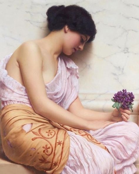 William Godward, John William Godward, Pre Raphaelite Paintings, Pre Raphaelite Art, Indigo Chapters, Rennaissance Art, Sweet Violets, Historical Painting, Female Art Painting