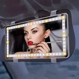 Car Visor LED Vanity Mirror, Rechargeable Car Makeup Mirror with LED Lights, Car Sun Visor Vanity Mirror for for Car Truck SUV, Rechargeable Cosmetic Mirror with Touch on Screen, Rear View Sun-shading Cosmetic Mirror Car Vanity Mirror, Princess Mirror, Compact Makeup, Car Sun Visor, Make Up Mirror, Portable Mirror, Car Visor, Led Makeup Mirror, Flawless Makeup Application