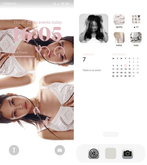 ios lockscreen / homescreen ideas. #ios16 #iosinspo #kpop #jennie #blackpink Jennie Homescreen Layout, Ios17 Homescreen Ideas, Lockscreen Ios 16 Ideas, Jennie Homescreen, Jennie Wallpaper Homescreen, Ios Lockscreen Ideas, Kpop Wallpaper Ideas, Kpop Ios 16, Kpop Lockscreen Ideas