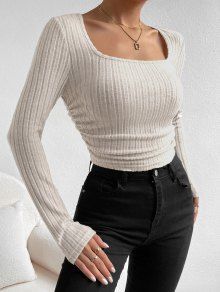 Crop Pullover, Rib Knit Top, Cropped Pullover, Custom Made Clothing, Formal Dresses For Women, Casual Dinner, Hot Dress, Clothing Size Chart, Womens Clothing Sizes