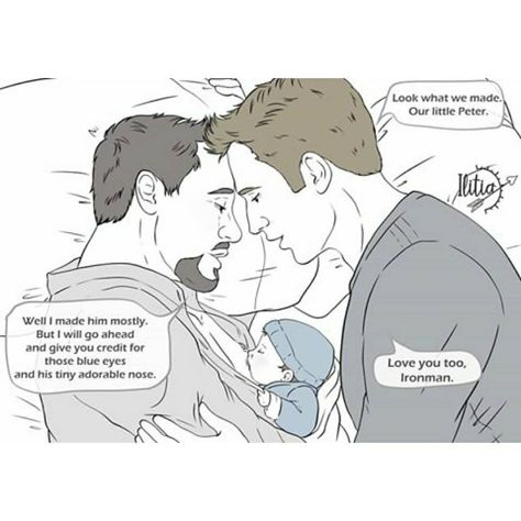 💩Luka💩 on Instagram: “↓ INFORMATION BELOW ↓ • Captain America (Steve Rogers) x Ironman (Tony Stark) with Spiderman (Peter Parker) as their son • Movie/comic: The…” Stony Mpreg, Tony Stark Steve Rogers, Stony Avengers, Stony Superfamily, Baby Avengers, Avengers Cartoon, Superfamily Avengers, Super Family, Steve And Tony