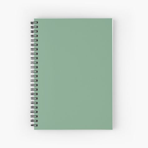 "Solid Sage Green Color" Spiral Notebook by podartist | Redbubble Notes For Math, Green School Supplies, Sage Green Plain, Plain Solid Color Background, Color Journal, Green Inspo, Green Notebook, Plain Notebook, Math Notebook