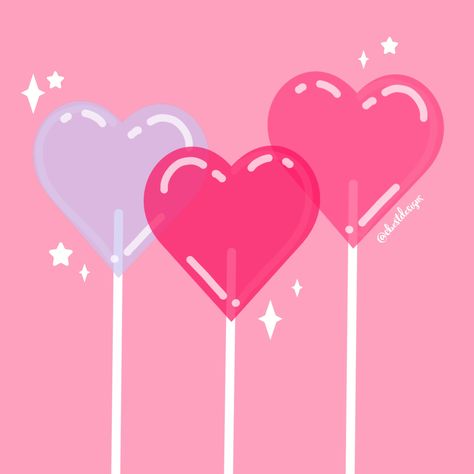 Theme Widget, Valentine's Day Poster Design, Valentine's Design, Lollipop Design, Valentine Cartoon, Valentines Day Cartoons, Kawaii Valentine, Heart Lollipop, Valentine's Day Illustration