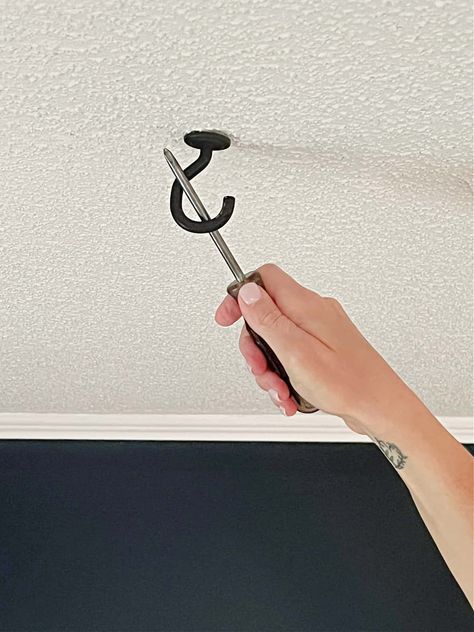 How to easily fix an off center hanging ceiling light for under $6 in less than 15 minutes. So easy to do and you don't have to hire an electrician. Off Centre Lighting Solutions, How To Fix Off Center Light Fixture, How To Move Light Fixture On Ceiling, Off Center Light Fixture, Off Center Ceiling Light, Diy Hanging Light Fixtures, Swag Light Fixture, Swag Lights, Diy Hanging Light