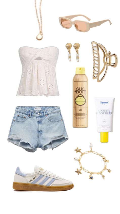 Summer outfit inspo coastal granddaughter golden hour gold jewelry Outfits To Wear To School, Girls Roadtrip, Florida Outfits, Coastal Fashion, Hawaii Outfits, Outfit Inspo Summer, Outfit Collage, Trendy Summer Outfits, Girls Summer Outfits