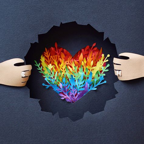 Coming Out Day | Paper art on Behance National Coming Out Day, Diy Art Projects, Gcse Art, Paper Cut Art, Paper Artist, Process Art, Paper Cut, Stop Motion, Gay Pride