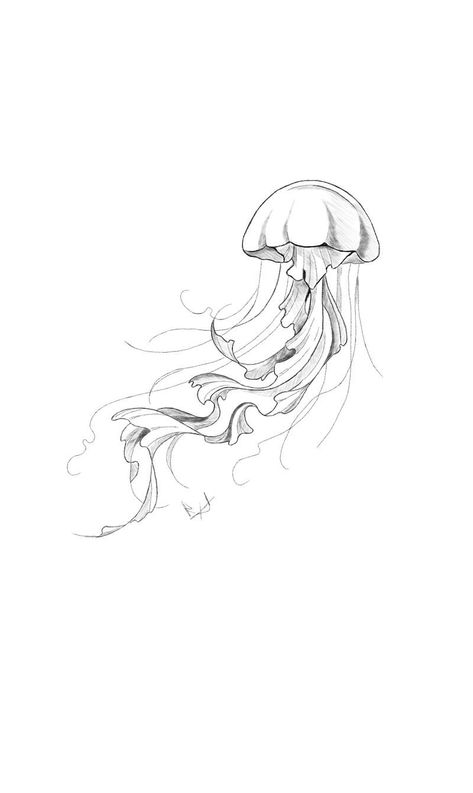 Jellyfish Black And White Drawing, Body Side Tattoo For Women, Medusa Aesthetic Tattoo, Jellyfish Outline Tattoo, Jellyfish Small Tattoo, Jellyfish Tattoo Minimalist Small, Dainty Jellyfish Tattoo, Fineline Jellyfish Tattoo, Jellyfish Line Drawing