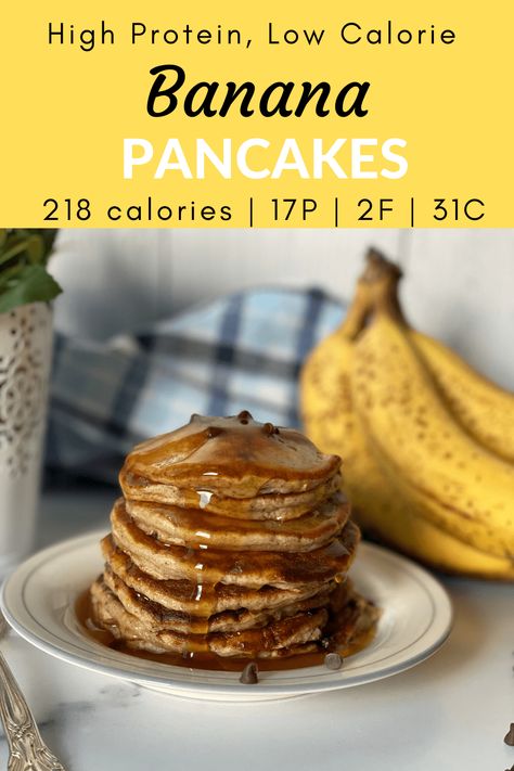 Since bananas are already high-carb on their own, I challenged myself to come up with a banana pancake recipe that didn’t have many extra added carbs. I also eat QUITE a bit of protein throughout the day, so I didn’t want to use protein powder. ⁣I hope you enjoy these simple, low calorie banana pancakes! #proteinpancakes #bananapancakes #healthypancakes #healthybreakfast #highprotein #lowfat Protein Powder Banana Pancakes, High Protein Banana Pancakes, Low Cal High Protein Pancakes, Low Cal Protein Pancakes, Low Cal Banana Pancakes, Low Calorie Banana Pancakes, Low Calorie Protein Pancakes, Low Cal Pancakes, People Baking