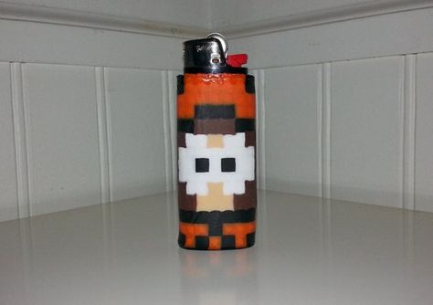 South Park Kenny Perler Bead LIGHTER CASE Perler Bead Lighter, South Park Perler, Kenny From South Park, Bead Lighter, Kenny South Park, Bic Lighter, Lighter Case, Melty Beads, Perler Bead