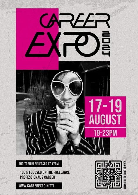 Freelance Career Expo Poster Design Template — Customize it in Kittl Expo Poster Design, Expo Poster, 19 August, Design Techniques, Digital Marketing Trends, August 19, Marketing Trends, Flyer Design, New Design