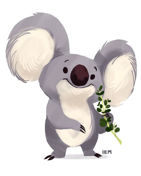 Kola Bear Drawing, Koala Digital Art, Draw Koala, Koala Character, Koala Cartoon, Koala Craft, Koala Illustration, Koala Drawing, Cartoon Koala