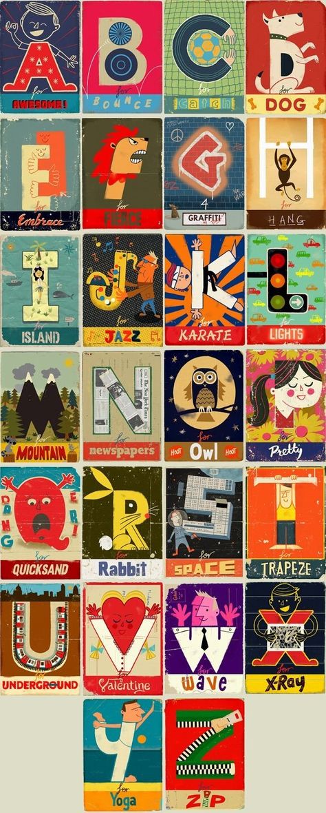 Paul Thurlby Illustration, Paul Thurlby, Illustration Alphabet, Alphabet Wall Art, Typography Alphabet, Alphabet Book, Alphabet Art, Alphabet For Kids, Kids Books