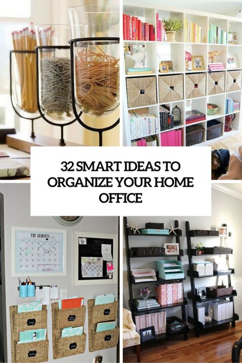 How To Organize Your Home Office: 32 Smart Ideas Dads Office, Organized Home Office, Guidance Office, Room Organizers, Office Redo, Room Organizer, Office Organisation, Office Organization At Work, Small Home Offices