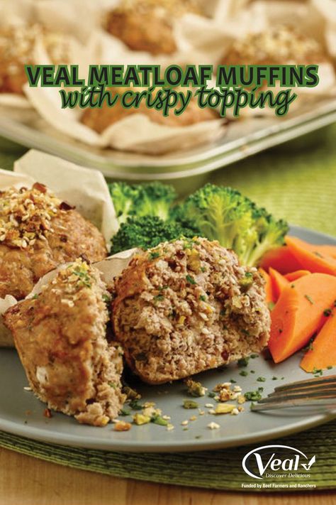 Veal Meatloaf, Meatloaf Muffins, Veal Recipes, Easy Freezer Meals, Stud Muffin, The Dinner, 30 Minute Meals, Chili Sauce, Freezer Meals