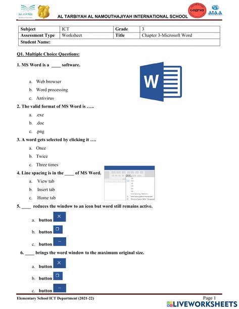 Microsoft Word free online activity Computer Ideas, Microsoft Word Free, Microsoft Office Word, Computer Basic, Office Word, 2nd Grade Worksheets, Word Free, Short Vowels, Information And Communications Technology