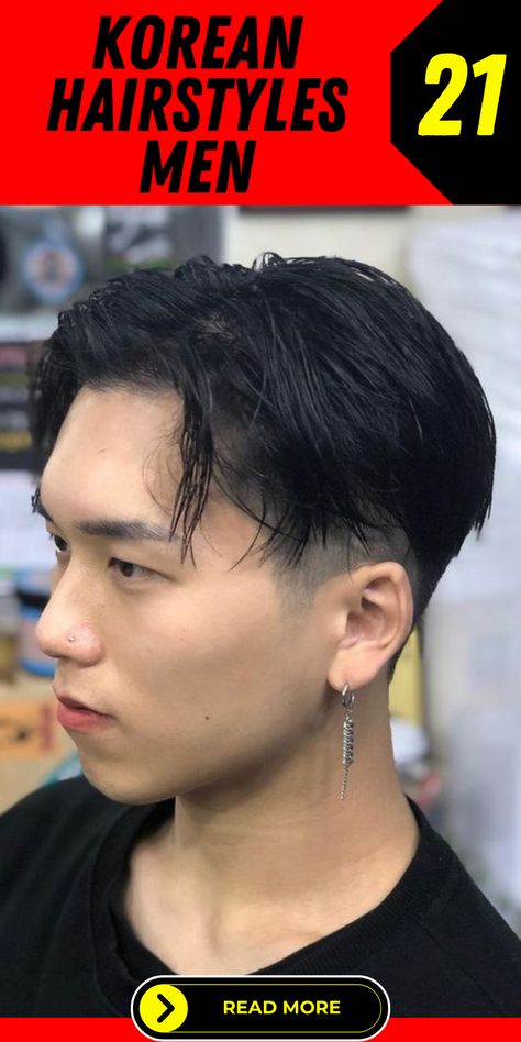 Elevate your look with Korean hairstyles men. With options ranging from the trendy two block to long mullet, there's a style for everyone. Opt for an undercut haircut for a trendy look or a perm for added texture.Experience the diversity of Korean hairstyles men. Ranging from short haircuts to long mullets, there's a style to suit every man. Experiment with a wavy look or try an undercut haircut for a trendy appearance. Undercut X Two Block, Two Block Undercut Men, Asian Undercut Men Hairstyles, Short Haircut Men Wavy, Korean Men Haircut Undercut, Korean Hairstyle Men Undercut, Textured Fringe Asian Men, Asian Haircut Men Undercut, Korean Hairstyle Men Two Block