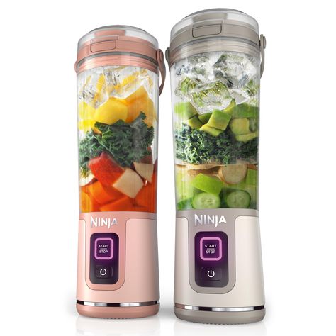 PRICES MAY VARY. TWICE THE BLAST: Two Ninja Blast Portable Blenders in Peach and Stone colors. NINJA BLENDING ANYWHERE: Blast through frozen ingredients with Ninja’s best portable blending power. Make perfectly smooth drinks anywhere you go. LARGE CAPACITY: Makes up to 18 oz. of your favorite blends. EASY TO CARRY: Take your drink on the go with a comfortable, hinged carry handle. SIP LID: Easy-open sip lid lets you blend and drink in the same vessel. Personal Blender, Portable Blender, Cute Kitchen, Smoothie Shakes, Natural Supplements, Protein Shakes, Medical Care, Small Appliances, Juicer