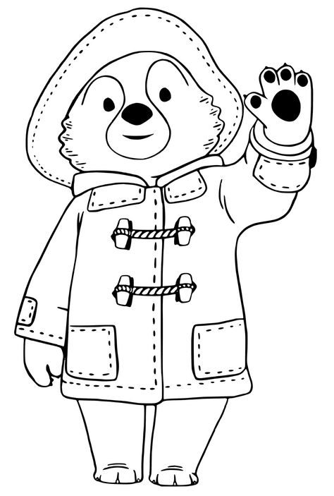 Paddington Drawing, Paddington Bear Drawing, Paddington Birthday, Paddington Bear Party, Oso Paddington, London With Kids, Bear Coloring Pages, Bear Tattoo, Bear Theme