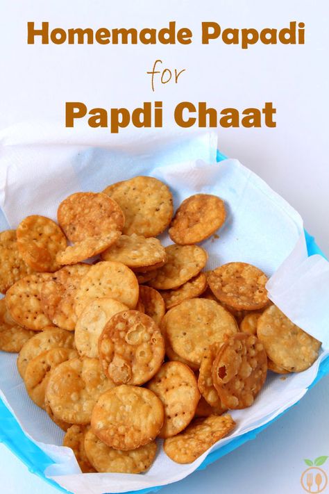 Homemade Papdi itself is best snack for tea time snack. And best papdi chat made from it... Dahi Papdi Chaat Recipe, Dahi Papdi Chaat, Papdi Recipe, Green Chutney Recipe, Delicious Food Image, Chat Time, Puri Recipes, Diwali Sweets, Veggie Food