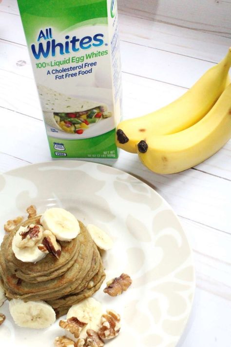 Egg White And Banana Pancakes, Banana Egg White Pancakes, Egg White Pancakes, Banana Nut Pancakes, Paleo Banana Pancakes, White Recipes, Greek Yogurt Eggs, Clean Eating Recipe, Egg White Recipes