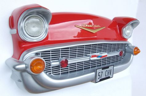 Race Car Bedroom, Chevrolet 1957, Vintage Car Decor, Cars Bedroom Decor, Car Room Decor, Car Wall Decor, 50's Diner, Car Memorabilia, Diner Decor