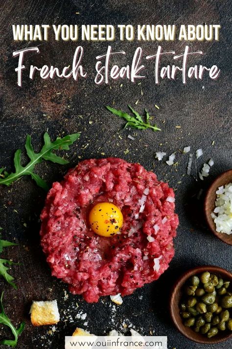 What the heck is steak tartare and is it safe to eat? Vegan Steak Tartare, Beef Tartare Photography, Chicken Tartare, Dijon Aioli Recipe, Meat Tartare, Veal Tartare, French Steak, Moving To France, Steak Tartar