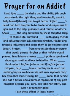 Prayer for an Addict - Happy, Healthy & Prosperous Prayers To Quit Drinking, Prayer For Addicts Recovery, Bible Verses For Recovering Addicts, Prayers For Addicted Husband, Loving An Addict Quotes Families, Prayer For Addicted Loved One, Nar Anon, Scripture To Pray, Recovering Addict Quotes