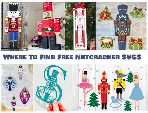 Free Nutcracker Svg, Nutcracker Svg Free, Nutcracker Cricut Projects, Cricut Cheat Sheets, Nutcracker Crafts, Svgs Free, Nutcracker Characters, Christmas Svgs, Paper Christmas Ornaments