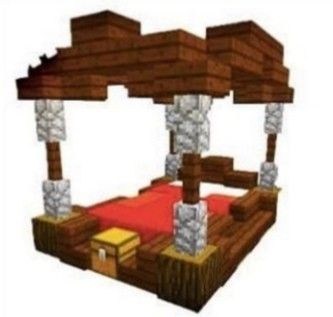 Fancy Minecraft Bed Ideas, Minecraft Beds, Minecraft Bed Ideas, Minecraft Bed, Fancy Bed, Four Poster Bed, Four Poster, Minecraft Crafts, Minecraft Ideas