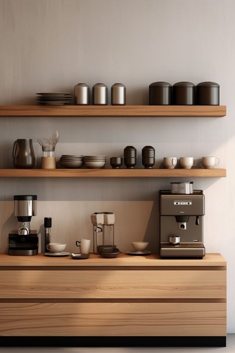 Kaffe Station, Corner Aesthetic, Office Coffee Station, Coffee Bar Ideas Kitchen Counter, Coffee Station Kitchen, Coffee Counter, Coin Café, Coffee Bar Station, Coffee Area