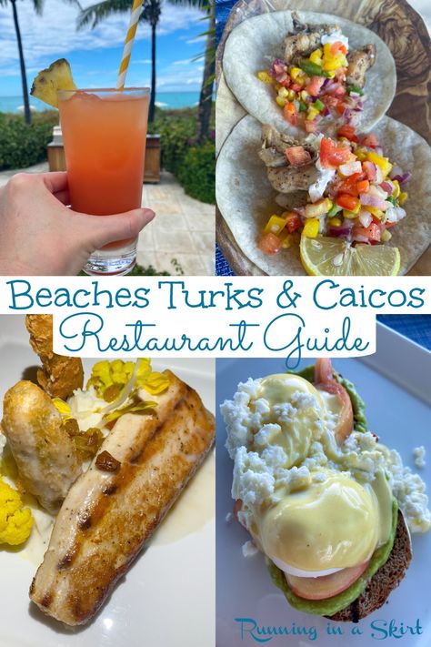 Beaches Turks and Caicos Restaurant Guide - A complete guide to the restaurants at Turks in Caicos Beaches resort in Providenciales. There are over 20 dining options at this luxury all inclusive resort and here are the top picks for breakfast, lunch, dinner, snacks and the can't miss meals. This is a can't miss guide before your trip! Caribbean travel, Family travel, luxury travel / Running in a Skirt #beachesturksandcaicos #allinclusive #resortreview #familytravel #luxurytravel #foodietravel Conch Salad, Turks And Caicos Resorts, Turks And Caicos Vacation, Beaches Turks And Caicos, Dinner Snacks, California Food, All Inclusive Resort, Caribbean Vacations, Restaurant Guide