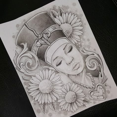 Queen Nefertiti Tattoo Design, Nubian Queen Tattoo, African Queen Tattoo Goddesses, Nefertiti Tattoo Design, Egyptian Spirituality, Ankh Tattoos, Egyptian Sleeve, Queen Nefertiti Tattoo, Egyptian Queen Tattoos