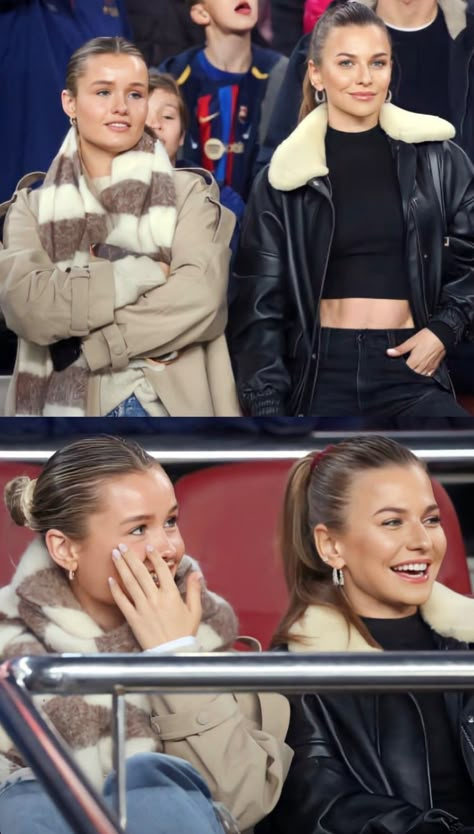 Wag Aesthetic Outfits, Wags Outfits Football, Soccer Girlfriend Outfits, Gavi Girlfriend, Soccer Game Outfits, Wag Aesthetic, Soccer Mom Outfit, European Style Outfits, Soccer Girlfriend