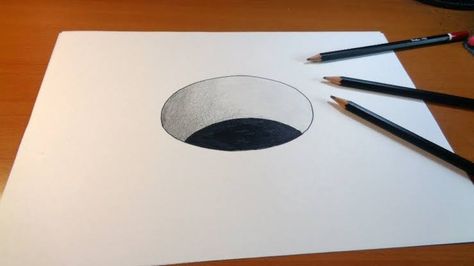 Black Hole Sketch, Perspectives Drawing, Drawings On Lined Paper, 3d Drawing Tutorial, 3d Drawing Techniques, Hole Drawing, Abs Art, Bridge Drawing, Pencils Drawings