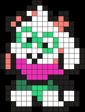 Ralsei Plushie (Deltarune) Perler Bead Pattern | Bead Sprites | Characters Fuse Bead Patterns Perler Bead Patterns Undertale, Nerd Perler Bead Patterns, Deltarune Pixel Art Grid, Deltarune Plushies, Undertale Pixel Art Grid, Deltarune Perler Beads, Ralsei Sprite, Deltarune Perler, Deltarune Sprites