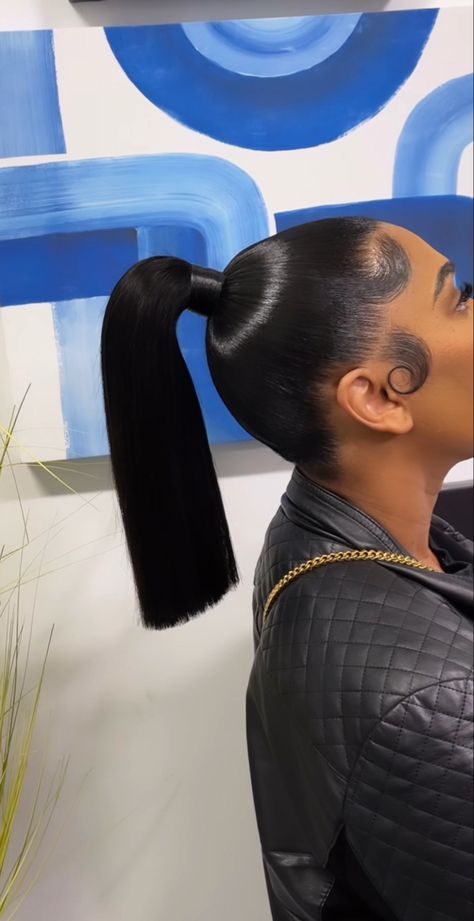 Sleek Short Ponytail Black Women, Sleek Mid Ponytail Black Women, Black Woman Sleek Ponytail, Gel Bolla Hairstyles, Sleek Middle Part Ponytail, Sleek Bubble Ponytail Black Women, Bluntcut Bob Ponytail, Middle Part Ponytail, Low Pony Hairstyles