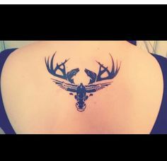 Hunting tattoo Hunting Tattoos For Women, Waterfowl Tattoo, Hunting Tattoo Ideas, Outdoor Silhouette, Hunting Fishing Tattoo, Antler Tattoos, Hunter Tattoo, Hunting Tattoos, Country Tattoos