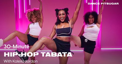 Blend hip-hop dance moves with Tabata-style training in this 30-minute workout with dancer Kaleila Jordan. All you need is space to move. Big Grrrls, Hip Hop Dance Moves, Hip Hop Workout, Dance Cardio Workout, Cardio Exercise, Dance Cardio, Tabata Workouts, 30 Minute Workout, Popsugar Fitness