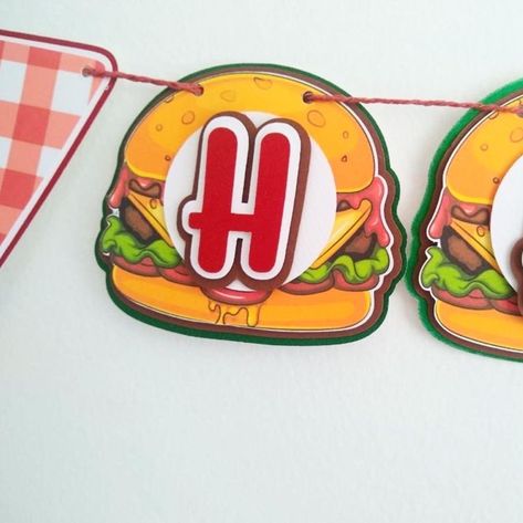 BBQ Birthday Banner Cookout Party Decorations Hamburger Banner Barbecue Grill Party Red Gingham Party Cheeseburger Party Decor Picnic Party - Etsy Hamburger Birthday Party, Cookout Party Decorations, Cheeseburger Party, Gingham Party, Bbq Birthday, Cookout Party, Grill Party, Birthday Bbq, Bbq Party